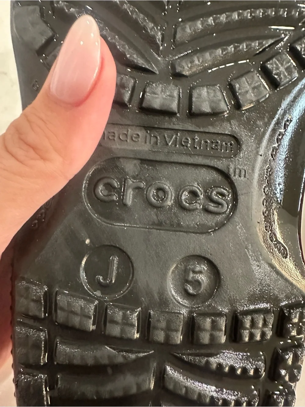 Kids Gray CROCS shoes with Red Strap